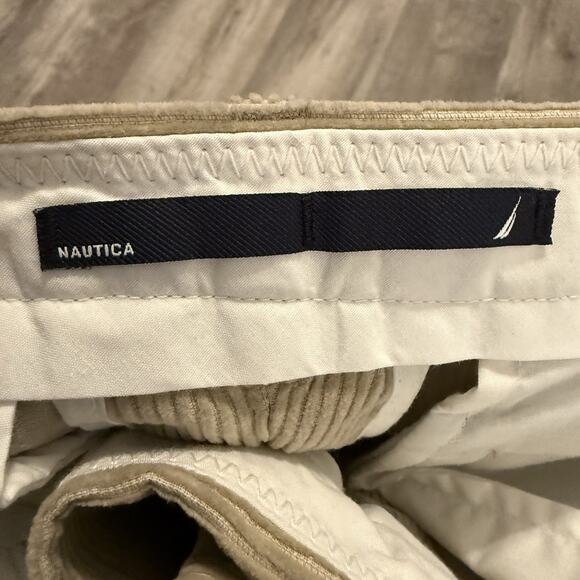 Nautica Wide Wale Corduroy Pants Mens Sz 40x30 Tan Straight Leg 100% Cotton - Picture 4 of 7